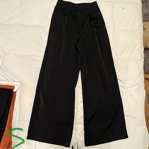 Black wide leg trousers